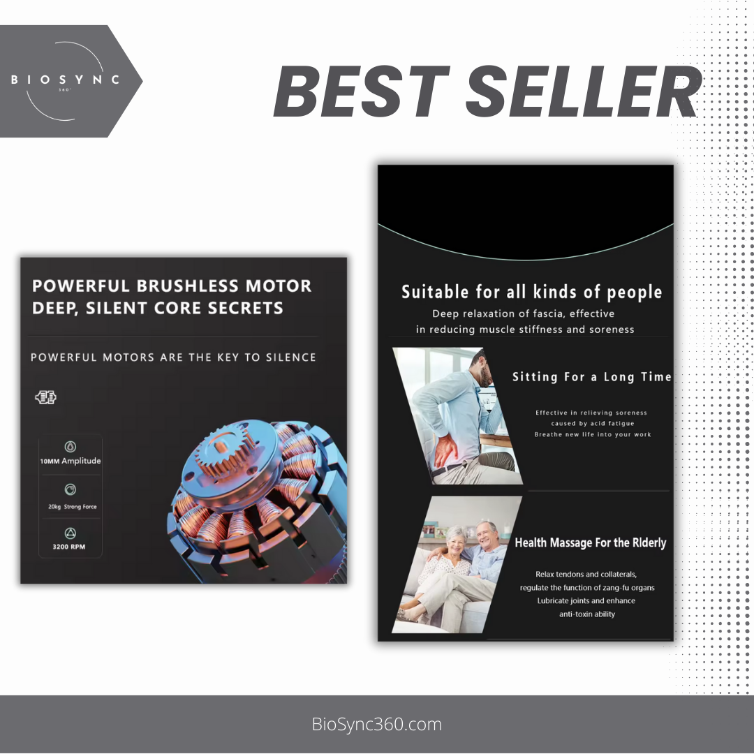 Complete set of BioSync360° Mini Massager attachments for targeted relief